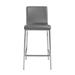 HomeRoots Set of Two 26" Gray And Silver Faux Leather Low Back Counter Height Bar Chairs - 16.93