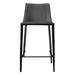 HomeRoots 36" Black Steel Low Back Counter Height Bar Chair With Footrest