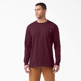 Dickies Men's Logo Graphic Long Sleeve Pocket T-Shirt - Burgundy Size 3Xl (WL22B)