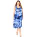 Plus Size Women's Tye-Dye Embellished Dress by Roaman's in Blue Tie Dye (Size 20 W)