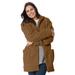 Plus Size Women's Hooded Berber Fleece Jacket by Woman Within in Toffee (Size 3X)