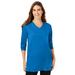 Plus Size Women's Perfect Long-Sleeve V-Neck Tunic by Woman Within in Dnu Bright Cobalt (Size 38/40)