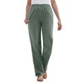 Plus Size Women's Elastic Waist Mockfly Straight-Leg Corduroy Pant by Woman Within in Pine (Size 14 W)