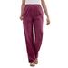 Plus Size Women's Elastic Waist Mockfly Straight-Leg Corduroy Pant by Woman Within in Deep Claret (Size 34 WP)