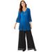 Plus Size Women's Embellished Pleated Blouse by Woman Within in Bright Cobalt Linear Gradient Dot (Size 14/16) Shirt