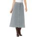 Plus Size Women's Corduroy skirt by Woman Within in Gunmetal (Size 26 W)