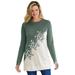 Plus Size Women's Snowflake Jacquard Pullover Sweater by Woman Within in Pine Snowflake Embroidery (Size 5X)