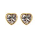 Kate Spade Jewelry | Kate Spade Heart Earrings Romantic Rocks Cz Heart Stud Pierced Earrings Nwt | Color: Gold | Size: Os