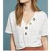 Anthropologie Tops | Anthropologie, Eri+Ali, Seaside White V-Neck Button Flowy Oversize Top Xs | Color: White | Size: Xs