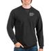 Men's Antigua Heathered Black Holyoke Community College Reward Crewneck Pullover Sweatshirt