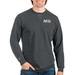 Men's Antigua Heathered Charcoal Mid Michigan College Reward Crewneck Pullover Sweatshirt