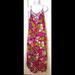 Anthropologie Dresses | New Anthropologie Bird Floral Maxi Dress Flowy Boho Magenta Strappy Cutout Pink | Color: Pink/Purple | Size: Xs