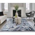 Lord of Rugs Modern Abstract Living Room Rug Silky Shiny Shimmer Effect Luxury Marble Design Short Pile Carpet Dining Bedroom Area Flatweave Rug AU21 Foam Blue Small 80x150 cm (2'6"x5')