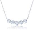 DECADENCE 14K Gold Plated 925 Sterling Silver Cubic Zirconia Bezel Set Bar Necklaces For Women | 4mm Cubic Zirconia Simulated Diamond | 925 Sterling Silver 18" Necklace, Cubic Zirconia Sterling