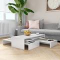 Festnight Coffee Table Tea Table End Side Table for Living Room Bedroom Sofa Tea Table Living room Furniture Nesting Coffee Table Set High Gloss White 100x100x26.5 cm