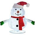 Allwins 2FT Lighted Pop Up Christmas Snowman Decorations, Pre-Lit Light Up 48 LED Cool White Lights, Collapsible Metal Stand Easy-Assembly Reusable for Holiday Xmas Indoor Outdoor Decor (Snowman)
