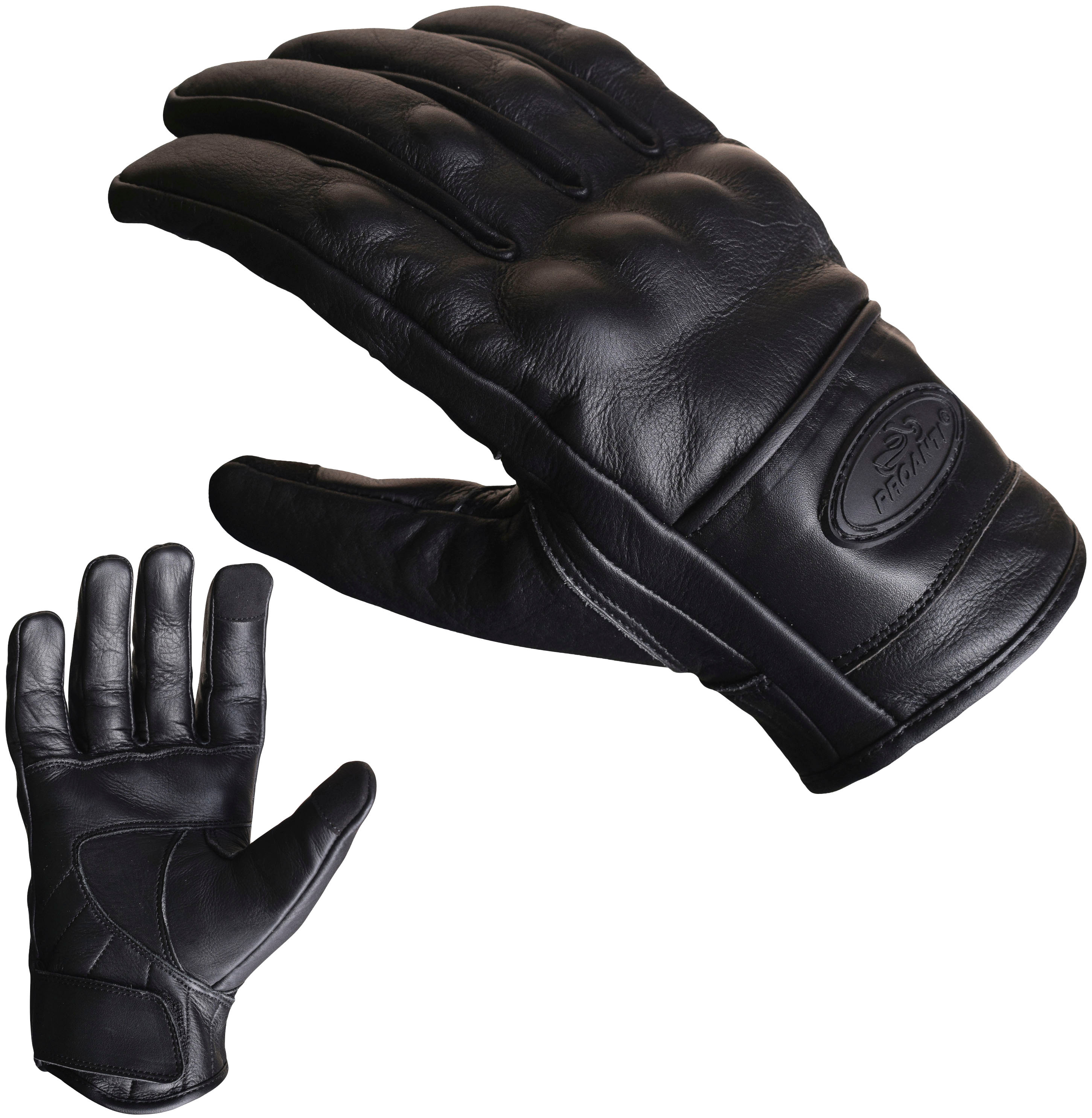 Motorradhandschuhe PROANTI Gr. L, schwarz, Handschuhe, L, Obermaterial: 100% Rindsleder. Innenfutter: 100% Polyester, mit Touchscreen-Funktion Image