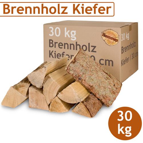 Flameup – Kiefer Brennholz Kaminholz 30 kg Holz Für Ofen und Kamin Kaminofen Feuerschale Grill