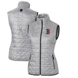 Women's Cutter & Buck Gray Boston Red Sox Rainier PrimaLoft Eco Full-Zip Puffer Vest