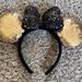 Disney Accessories | Disney Disneyland Parks Paris Gold Black Is Magical Minnie Sequin Ears Headband | Color: Black/Gold | Size: Os