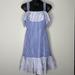 J. Crew Dresses | J. Crew Two Toned Blue White Striped Ruffle Dress Size 00 | Color: Blue | Size: 00