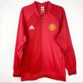 Adidas Jackets & Coats | Adidas Manchester United Spell Out Red Bomber Jacket Men's Xl | Color: Red/White | Size: Xl