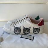 Gucci Shoes | New Authentic Gucci Ace Mystic Cat Sneaker Shoes Size Us 9 / Eur 39 | Color: Green/White | Size: 9