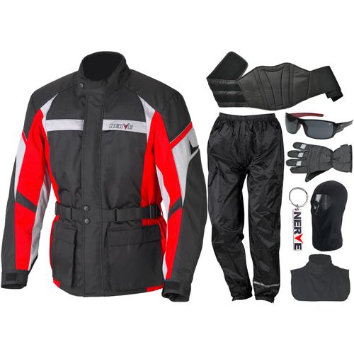 Motorradkombi NERVE Overalls Gr. XXL, N-Gr, rot