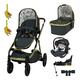 Cosatto Wow XL Travel System - Birth to 25kg, Compact Fold, Small Boot Approved, Reversible Pushchair Seat, Puncture Proof Tyres with iSize Car Seat, Adapters, iSize Base & Raincover (Bureau)