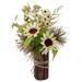 16" Sunflowers and Berries Artificial Fall Harvest Floral Decoration