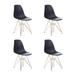 Modern Eiffel Style Chair with Gold Base & Teal Seat- Set of 4