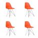 Modern Eiffel Style Chair with Gold Base & Red Seat- Set of 6