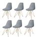 Modern Eiffel Style Chair with Wood Base & White Seat- Set of 6