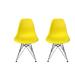 Modern Eiffel Style Chair with Gold Base & Dark Blue Seat- Set of 4