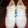 Adidas Shoes | Adidas Superstars Size 12 1/2 | Color: Blue/White | Size: 12.5