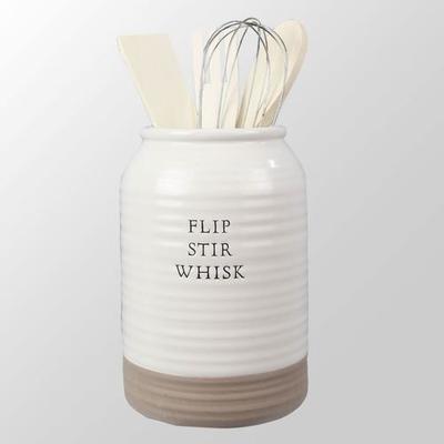 Bradford Kitchen Utensil Holder Off White , Off White