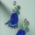 Anthropologie Jewelry | Anthropologie Blue And Green Beaded Dangle Earring | Color: Blue/Green | Size: Os