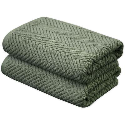 Handtuch Set FRAMSOHN FROTTIER "Ocean Bio", grün (grün, dunkelgrün, tannengrün, moosgrün), B:50cm L:100cm, Frottier, Obermaterial: 100% Baumwolle, Handtücher (Packung), hergestellt in Österreich, mit Kordel, gedrehter Bauschzwirn Image