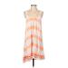 Roxy Casual Dress - A-Line Scoop Neck Sleeveless: Orange Print Dresses - Women's Size X-Small