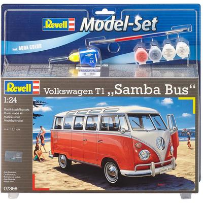Modellbausatz REVELL "Model Set VW T1 Samba Bus", rot, Modellbausätze, KinderL:18cm, Kunststoff, Made in Europe, L:18cm