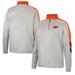 Men's Colosseum Gray/Orange Oklahoma State Cowboys Bushwood Fleece Quarter-Zip Jacket