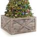 Costway Christmas Tree Collar Wood in Gray | 14.5 H x 27 W in | Wayfair CM23956GR