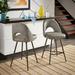 Mercury Row® Etna Swivel Counter & Bar Stool Upholstered/Leather/Metal/Faux leather in Gray | 38.5 H x 19 W x 20.25 D in | Wayfair