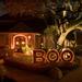 The Twillery Co.® 47" BOO" Sign w/ LED Light Strips in Black | 47 H x 1 W x 105 D in | Wayfair F30160EA4A3443F493C0CA0494C5D7AC