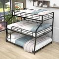Isabelle & Max™ Rotraut Twin XL over Full XL Over Queen Triple Bunk Bed, Metal Bunk Bed Metal in Black | 74 H x 62 W x 83 D in | Wayfair