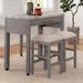 Everly Quinn Counter Height Table w/ Silde Out Lower Table & Casters Wood in Brown/Gray/White | 36 H in | Wayfair B7FDF65D27EA44A0AF3B0222B6C2A0D4