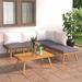 Millwood Pines 6 Piece Patio Lounge Set w/ Cushions Solid Acacia Wood Wood/Natural Hardwoods in Brown/White | 25.6 H x 25.6 W x 25.6 D in | Wayfair