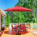 Arlmont & Co. 108" Patio Market Sunbrella Umbrella Metal in Red | 90 H x 108 W x 108 D in | Wayfair B86297FAB8454F119D862C7D1F9F00C9