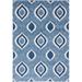 Blue/Ivory Rectangle 4' x 6' Area Rug - George Oliver Square Geometric Power Loomed Area Rug in 72.0 x 48.0 x 1.2 in blue/navy/white | Wayfair