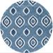 Blue/Ivory Round 6'8" Area Rug - George Oliver Square Geometric Power Loomed Polypropylene Area Rug in 80.4 x 80.4 x 1.2 in blue/navy/white | Wayfair